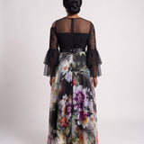 JF-05 robe du soir asymétrique, vue de dos